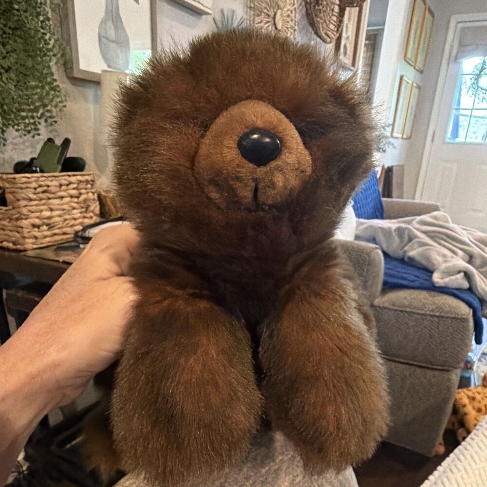 MJC International Brown Bear Stuffed Animal Plush, Vintage, 1992